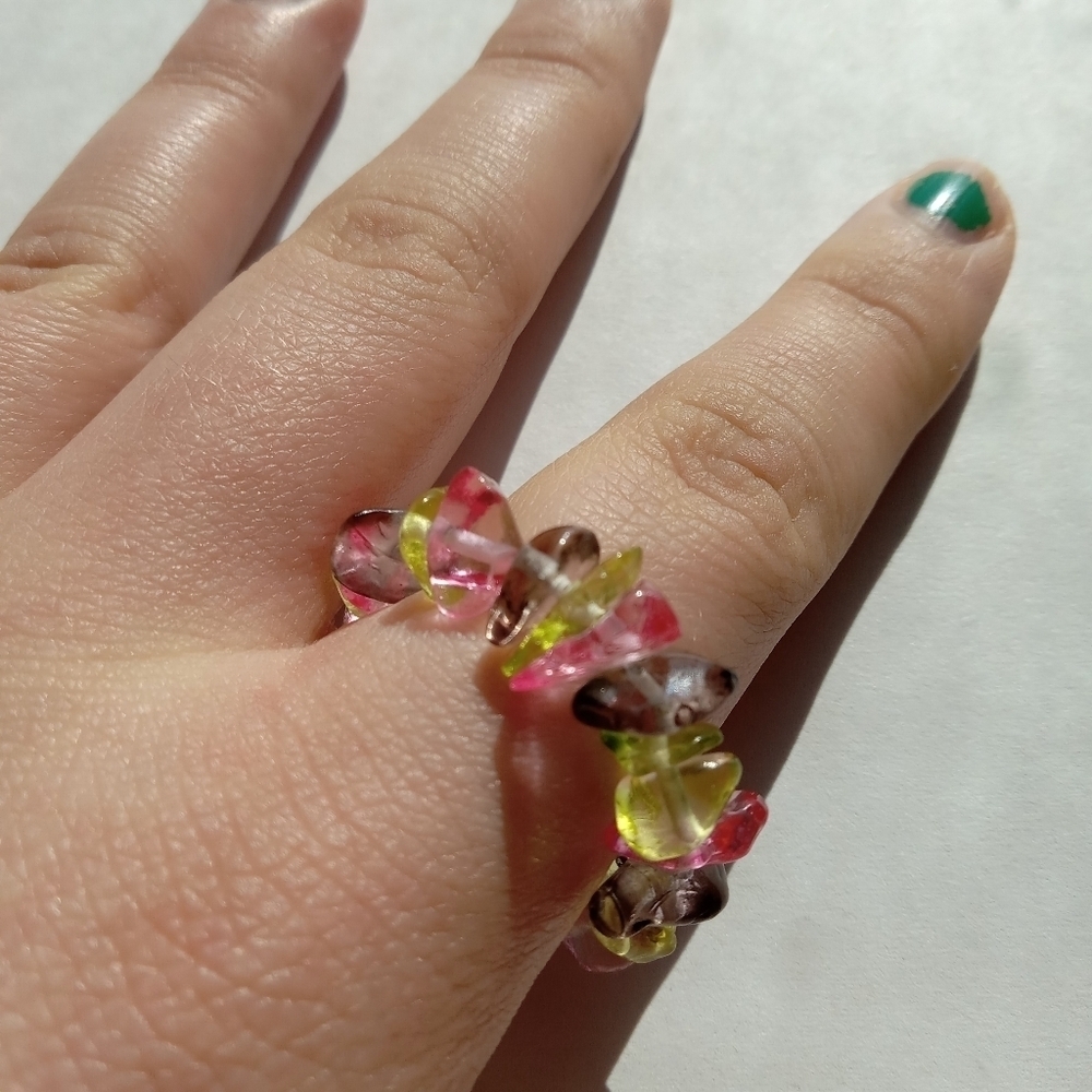 5/$25 Multicolor Stone Ring bohemian western hippie bohochic bohowestern sz8